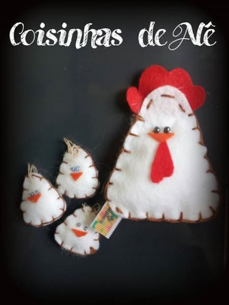 Galinha com Pintinhos Branca